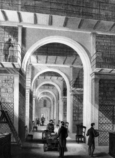 British Museum - Additional Library, engraved by E. Radclyffe, published in 